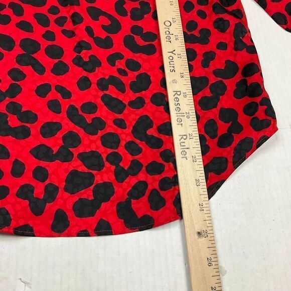 Ann Taylor Blouse Animal Print Long Sleeve Flowy Lightweight Top PS Petites - Picture 7 of 12